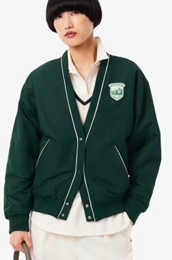 Lacoste Women's Oversized Padded Nylon Cardigan